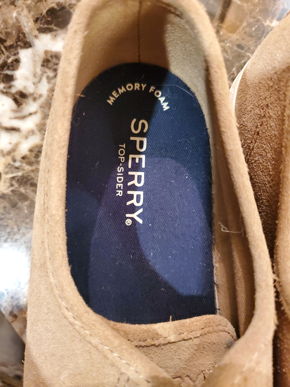 Sperry Tan Suede Slip-On Sneakers with White Platform, 9M - Picture 2 of 6